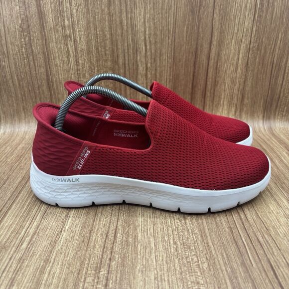Skechers Womens Go Walk Flex 124963 Red Slip-Ins Memory Foam Sneakers Size 10 - Picture 1 of 8